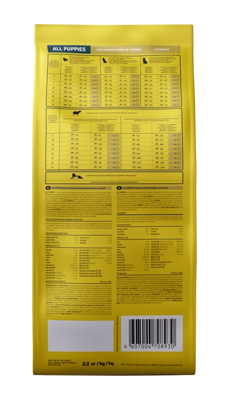 ALL PUPPIES "Puppies" для щенков с курицей 2.2 кг