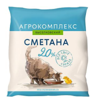 Сметана АГРОКОМПЛЕКС 400 г 20% пленка