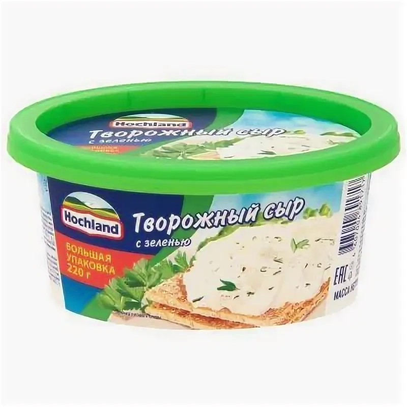 Сыр HOCHLAND творожный с зеленью 140 г 60%